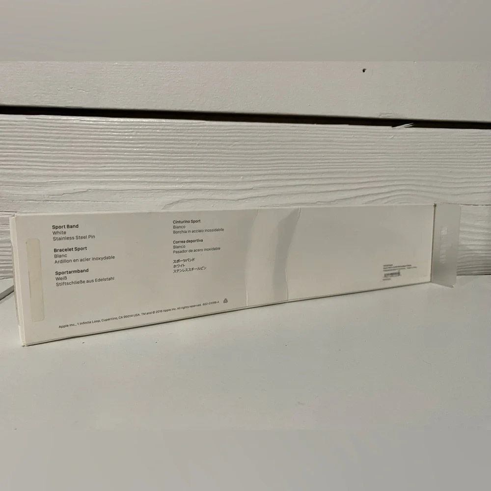 Authentic Apple Watch Band 42mm White Sport Band Stainless Steel Pin